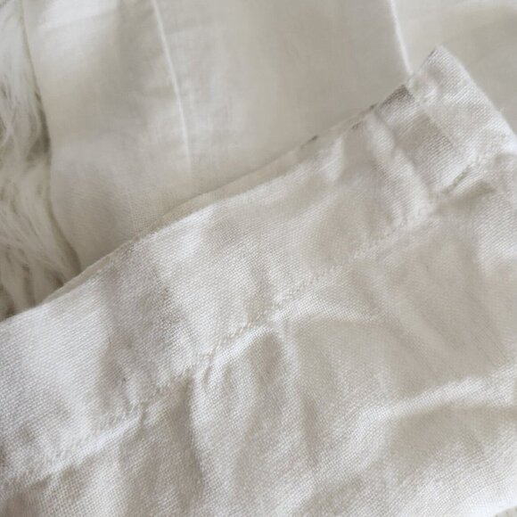 Eileen Fisher 100% Linen White Wide Leg Pants Women Medium Side Zip 34x27" - Picture 13 of 16